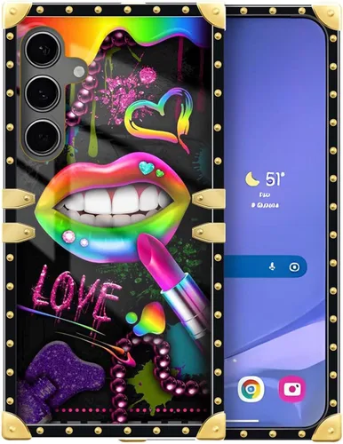 Vista 136 de Funda compatible con Samsung Galaxy S10 4G, TPU suave de lujo y parte trasera de policarbonato duro para niñas y mujeres, funda protectora a prueba