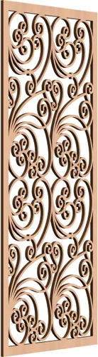 Vista 185 de 9 3/8"W x 24 3/8"H x 1/4"T Marilla Decorativos Paneles de Pared de Madera Calado, Abedul