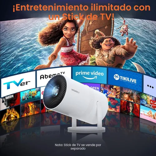 Vista 4 de WISHOLY Mini proyector con WiFi y Bluetooth, proyector de películas portátil con rotación de 180°, compatible con 1080P HD, corrección vertical