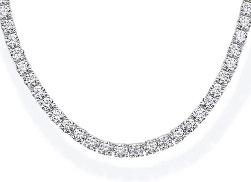 Vista 2 de PAVOI 14K Gold Plated Tennis Necklace for Women 3mm Cubic Zirconia Dainty Gold Tennis Necklaces Simulated Diamond Tennis Chain in 15" or 18