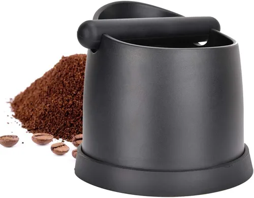 Vista 5 de Fdit Café Knock Out Box Cubo de café de plástico ABS grande Café expreso molido antideslizante Espresso Dump Bin (negro)