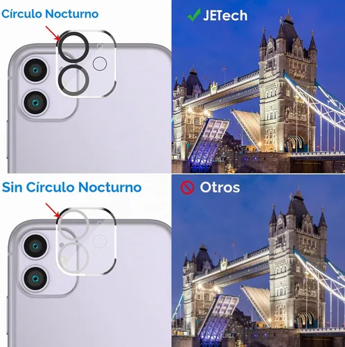 Vista 4 de JETech Protector de pantalla para iPhone 11 de 6.1 pulgadas con protector de lente de cámara, película de vidrio templado, paquete de 2