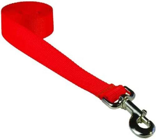 Vista 22 de Correa de nailon rojo mediano para perro: 3/4" de ancho, 6 pies de longitud - fabricada en Estados Unidos.
