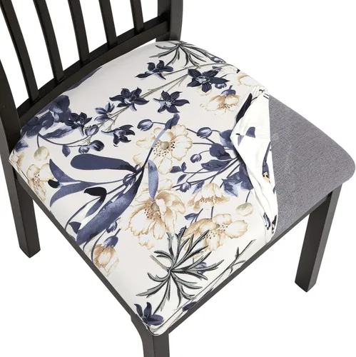 Vista 8 de SearchI Juego de 2 fundas de asiento para sillas de comedor, fundas de asiento elásticas con estampado, extraíbles y lavables, fundas de cojín