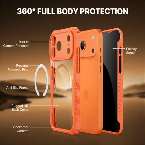 Vista 508 de CENHUFO Funda de privacidad para iPhone 11 Pro, funda de cuerpo completo con protector de pantalla de privacidad de vidrio templado 9H integrado