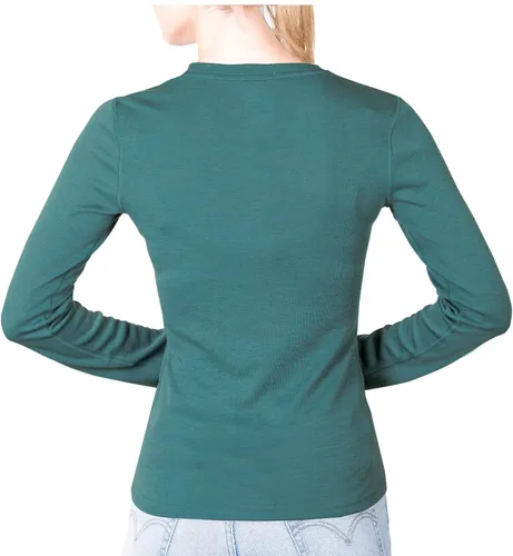Vista 2 de MERIWOOL Camiseta térmica de manga larga para mujer 100 lana merina de peso medio para mujer