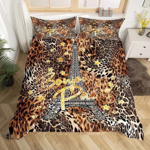 Vista 39 de Juego de ropa de cama con estampado de piel de vaca para niños, juego de funda de edredón con patrón de piel de vaca, juego de funda de edredón
