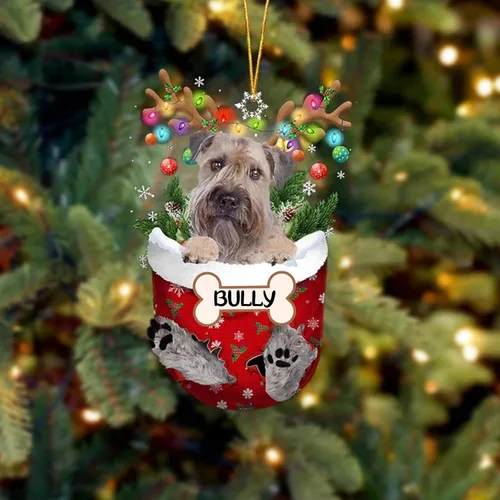 Vista 5 de IZI POD Affenpinscher Adorno de Navidad personalizado para perro, adorno de bolsillo de nieve para perro para árbol de Navidad, adorno acrílico