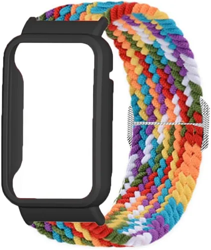 Vista 2 de Correa de reloj compatible con Xiaomi Mi Band 7 Pro, correa de reloj deportiva de nailon suave transpirable, correa de reloj ajustable de tela