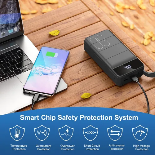 Vista 2 de Cargador portátil de 60000 mAh, carga rápida, 22.5 W, PD4.0 y QC 4.0 con cargador de batería USB C, cargador portátil de alta capacidad, cargador