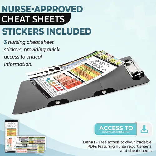 Vista 3 de First Lifesaver Portapapeles de enfermería de 3 capas plegable de aluminio con clip fuerte para enfermeras, estudiantes de enfermería y médicos
