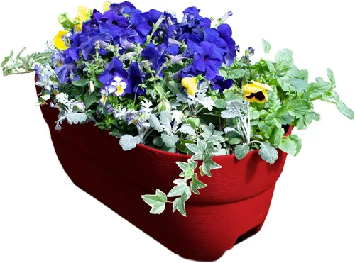 Vista 6 de Emsco Group Bloomers - Maceta de barandilla con agujeros de drenaje, maceta de resina resistente a la intemperie de 24 pulgadas, marrón, plástico