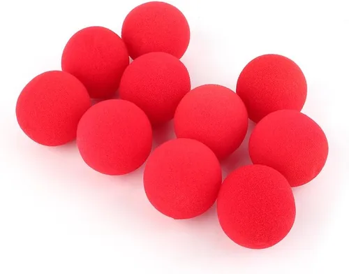 Vista 8 de Oumefar Juego de bolas mágicas mágicas suaves y rojas, bola de esponja pequeña, accesorios de truco, bolas hinchables, bola de esponja de EVA suave