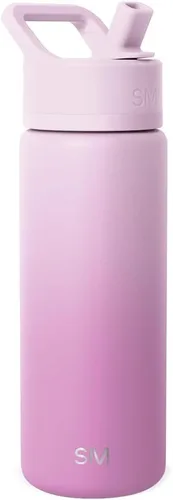 Vista 55 de Simple Modern botella de agua con tapa con pajita, termo de acero inoxidable con aislamiento al vacío, reutilizable, sin BPA, sin fugas