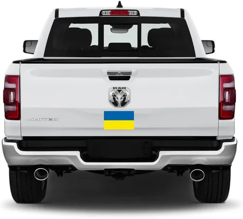 Vista 5 de IGNIXIA Calcomanías de coche con bandera de Ucrania de 3 x 5 pulgadas (paquete de 2) calcomanías de bandera ucraniana para automóvil, calcomanías