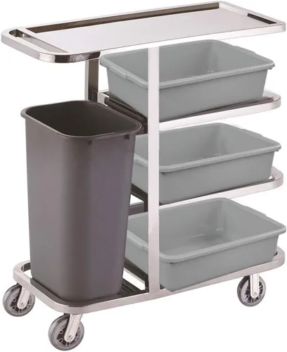 Vista 4 de Anbers Caja comercial de autobús comercial de plástico 13L/gris, lavabo de la tina, 4 paquetes