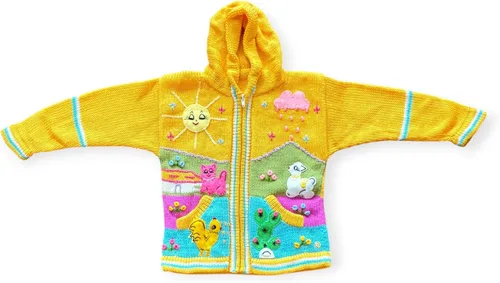 Vista 24 de Peruvian Wool Knitted Sweater with hoodie for babies & toddlers, Unisex, Chompas Peruanas, fall winter sweater