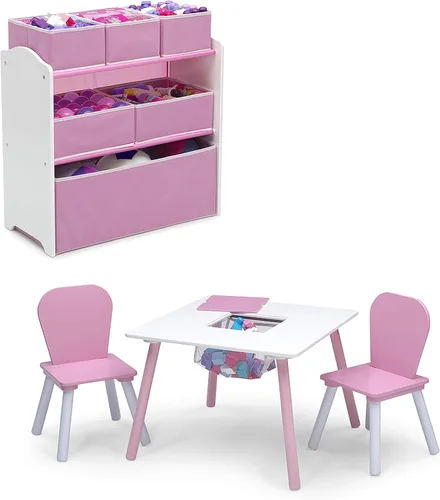 Vista 10 de Delta Children - Juego de 4 piezas para cuarto de juegos para niños pequeños, gris/blanco