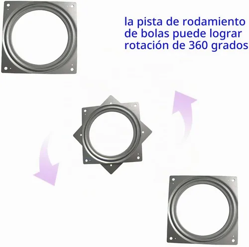 Vista 5 de 1 Pieza Rodamientos de Plataforma Giratoria Lazy Susan de 6 Pulgadas, Plataforma Giratoria Lazy Susan, Plataforma Giratoria Cuadrada, Placa