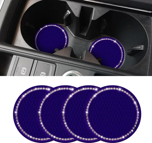 Vista 15 de Posavasos para el automóvil, alfombrilla antideslizante y a prueba de golpes incorporada, inserto de portavasos universal de silicona, portavasos