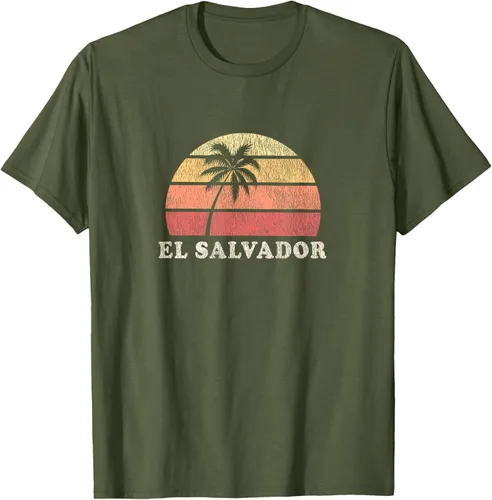 Vista 48 de El Salvador Vintage 70s Retro Throwback Design Camiseta, Azul