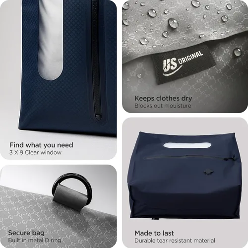 Vista 5 de Bolsas de compresión de viaje con sellado al vacío para equipaje de mano, impermeables, herméticos con ventana y válvula unidireccional integrada