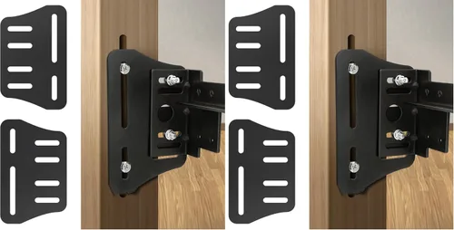 Vista 9 de 2 soportes de cama para cabecera, color negro Heavy Duty, Bed Modification Plate Brackets for Headboard, Adjustable Bed Headboard Brackets, For