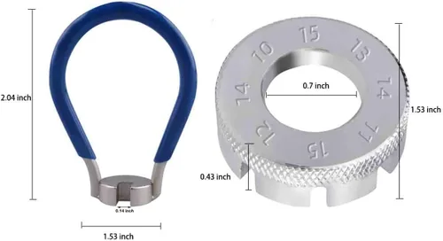 Vista 2 de Llave de ajuste de radios de bicicleta Juego de 2 herramientas de ajuste de llantas de bicicleta (plata y azul)