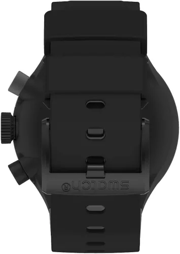 Vista 4 de Swatch Correa de silicona de cuarzo, negro, reloj casual 20 (Modelo SB02B400), Negro, Moderno