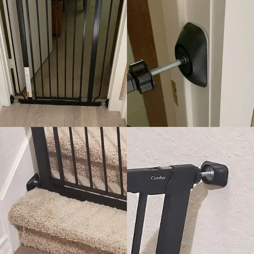 Vista 2 de Extensión extensor de puerta para bebé (0.315 in, negro, paquete de 4)