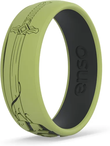 Vista 12 de Enso Rings Signature Etched Collection - Anillos clásicos de silicona grabados - Diseño cómodo y flexible - Fabricado en Estados Unidos