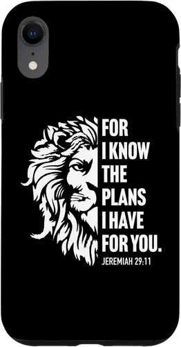 Vista 25 de Jeremiah 29:11 Christian Bible Verse Lion Graphic Case for iPhone 16