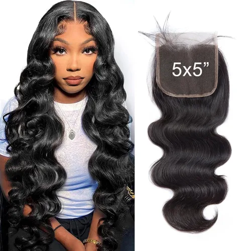 Vista 10 de Lemoda - Extensiones de cabello con cuerpo ondulado frontal 13x4, de encaje transparente HD, cierre frontal de encaje de cabello humano brasileño