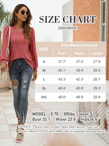 Vista 5 de Camisas de manga larga para mujer blusa holgada y casual