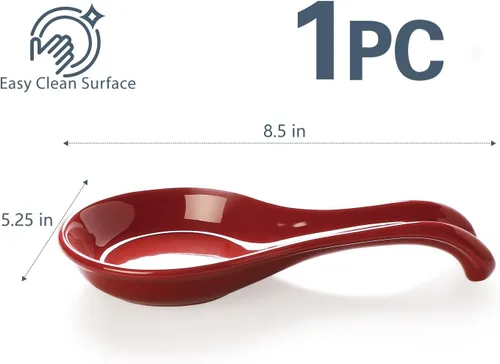Vista 6 de ONEMORE Soporte de cuchara de cerámica para estufa – Soporte extra ancho resistente al calor para utensilios y herramientas de encimera de cocina