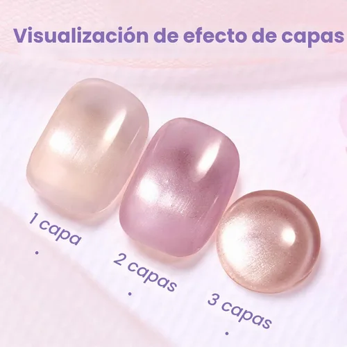 Vista 3 de Beetles - Esmalte de uñas morado – Violeta nublado de 0.51 onzas líquidas, esmalte de uñas morado pastel con purpurina de secado rápido para uñas