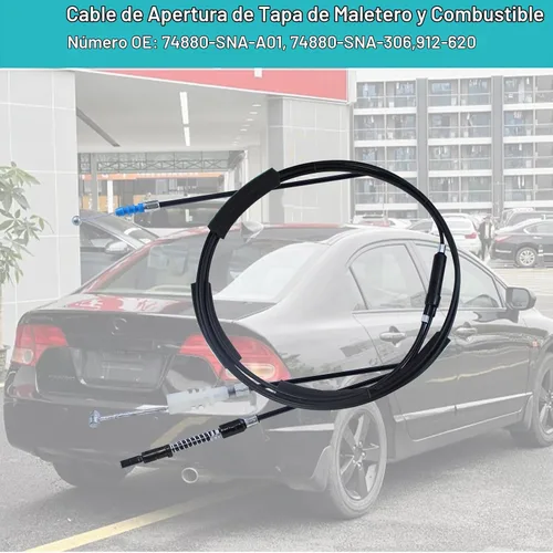 Vista 2 de 74880SNAA01 - Cable de liberación para puerta de maletero y tapa de combustible para Honda Civic 2006 2007 2008 2009 2010 2011 Reemplazar