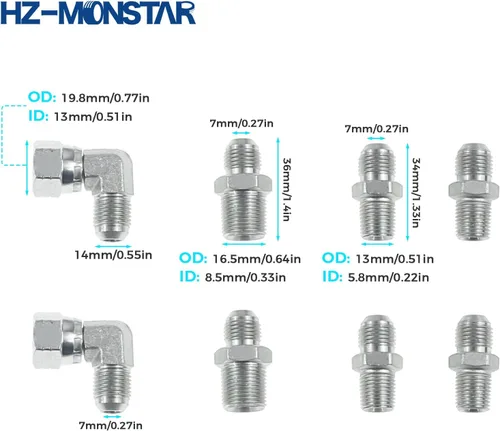 Vista 4 de 6AN 52" Kit de línea de manguera de enfriador de aceite fluido de transmisión Compatible with GM Chevy Ford GMC Buick Cadillac Cars and Trucks