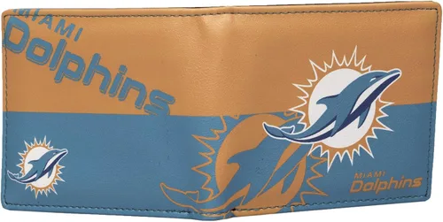 Vista 2 de Littlearth NFL Miami Dolphins Bi-Fold Wallet, Team Color, 4” x 5" x 1