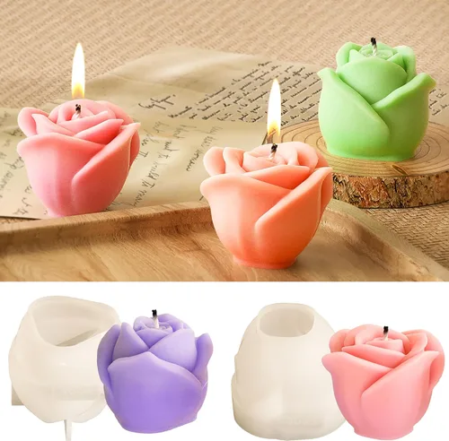 Vista 11 de Paquete de 4 moldes redondos de silicona para velas y chocolate, cilindro 3D y molde hecho a mano para velas y jabón
