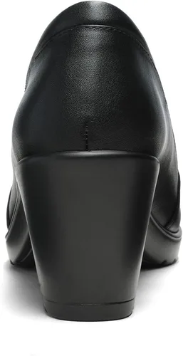 Vista 4 de DREAM PAIRS - Zapatos de tacón bajo y grueso para mujer, cómodos mocasines de tacón sin cordones, zapatos de trabajo para oficina y negocios