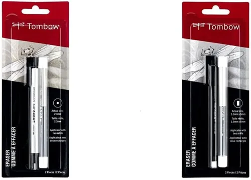Vista 10 de Tombow MONO paquete económico de borrador cero, rectángulo, 1 paquete de 0,09 pulg., Blanco