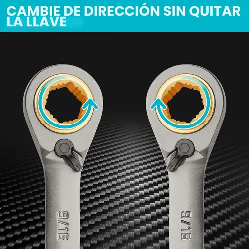 Vista 4 de DURATECH Juego de llaves de trinquete reversibles antideslizantes 4 en 1