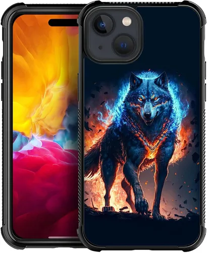 Vista 14 de ZHEGAILIAN Funda compatible con iPhone 15, fundas de caballo de baile de cristal de colores, parte trasera de vidrio templado+funda protectora