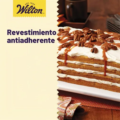 Vista 4 de Wilton Easy Layers - Bandeja rectangular para tartas, juego de 2 bandejas para hornear, acero