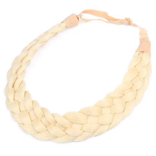 Vista 29 de Diadema clásica de cabello sintético trenzado de 5 hebras, trenzas gruesas y anchas, extensión de cabello con elástico para mujeres y niñas