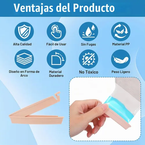 Vista 3 de 10 clips para bolsa de ostomía, abrazaderas para bolsa drenable, cierre de cola