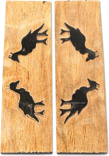 Vista 36 de Báscula de mango de cuerno de búfalo (corteza) - (Amber/Black) - (3.50 x 1.125 x 0.187)