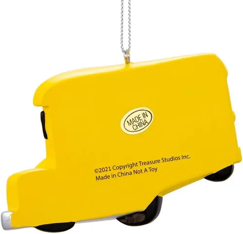 Vista 4 de Kurt Adler Cocomelon - Adorno personalizable para autobús escolar amarillo