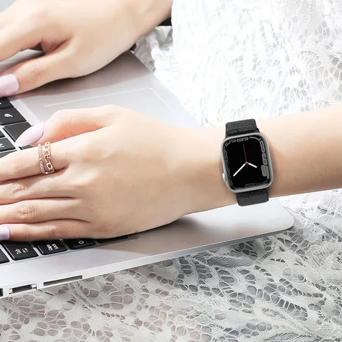 Vista 6 de Paquete de 3 bandas elásticas brillantes compatibles con Apple Watch Band de 1.99 pulgadas, 1.49 pulgadas, 1.57 pulgadas, 1.57 pulgadas, 1.61